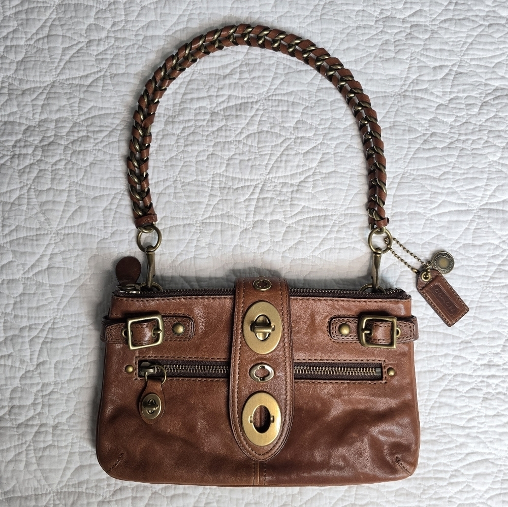 Coach Bridget 65th Anniversary Legacy Turnlock Kisslock Brown Shoulder Bag 11623
